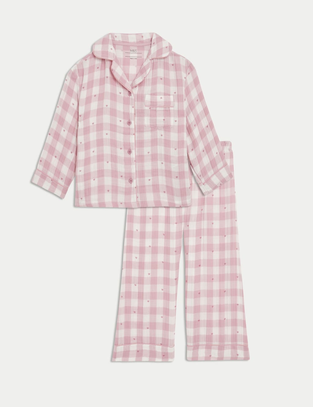 Pure Cotton Gingham Pyjamas (1-16 Yrs)