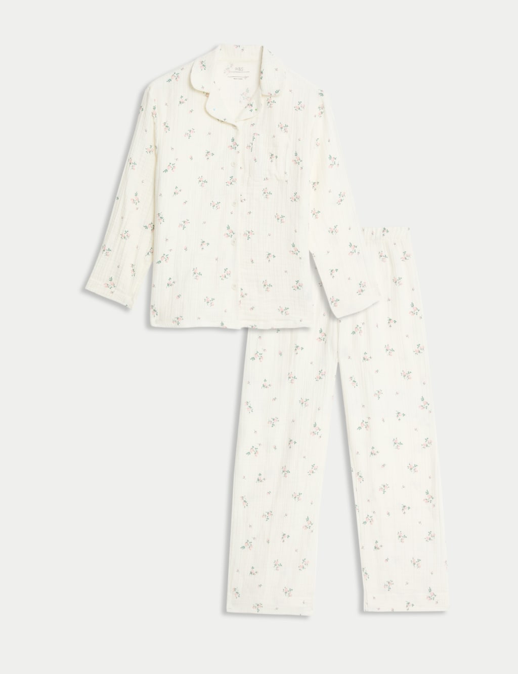 Pure Cotton Floral Pyjamas (1-16 Yrs)