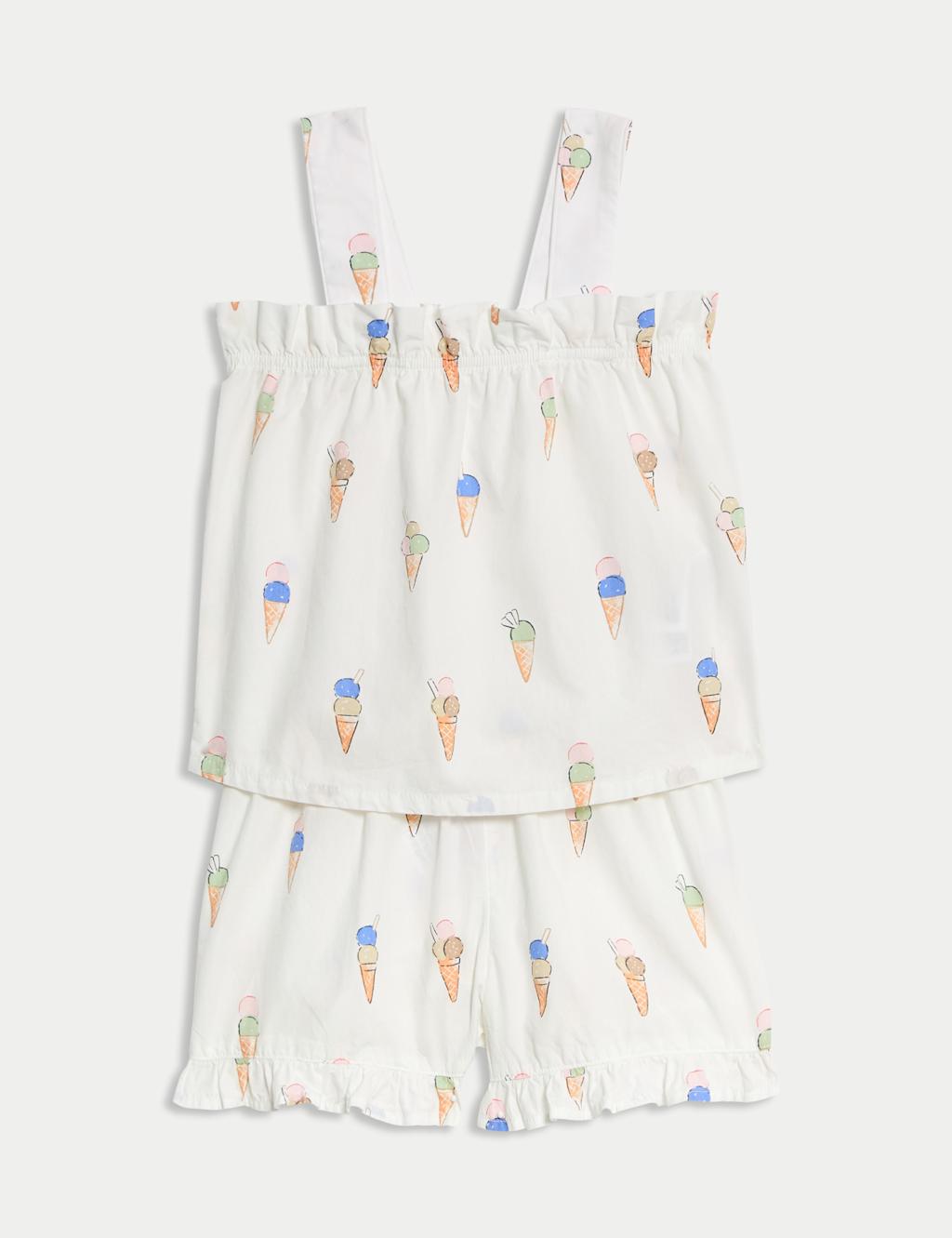 Pure Cotton Ice Cream Print Pyjamas (1-8 Yrs)