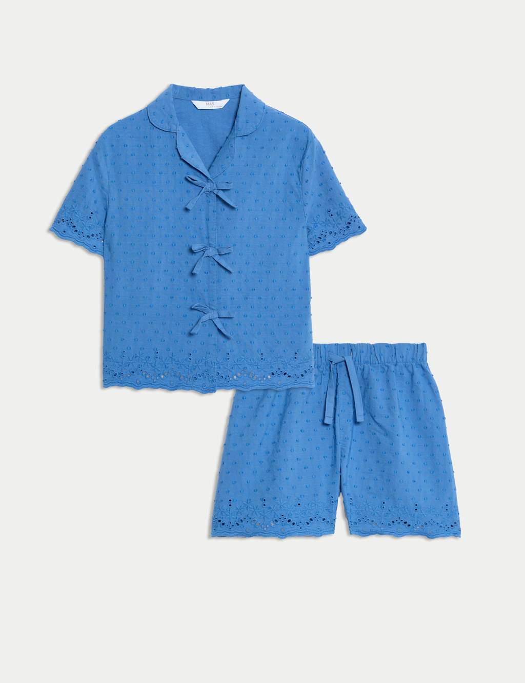 Pure Cotton Broderie Pyjamas (1-16 Yrs)