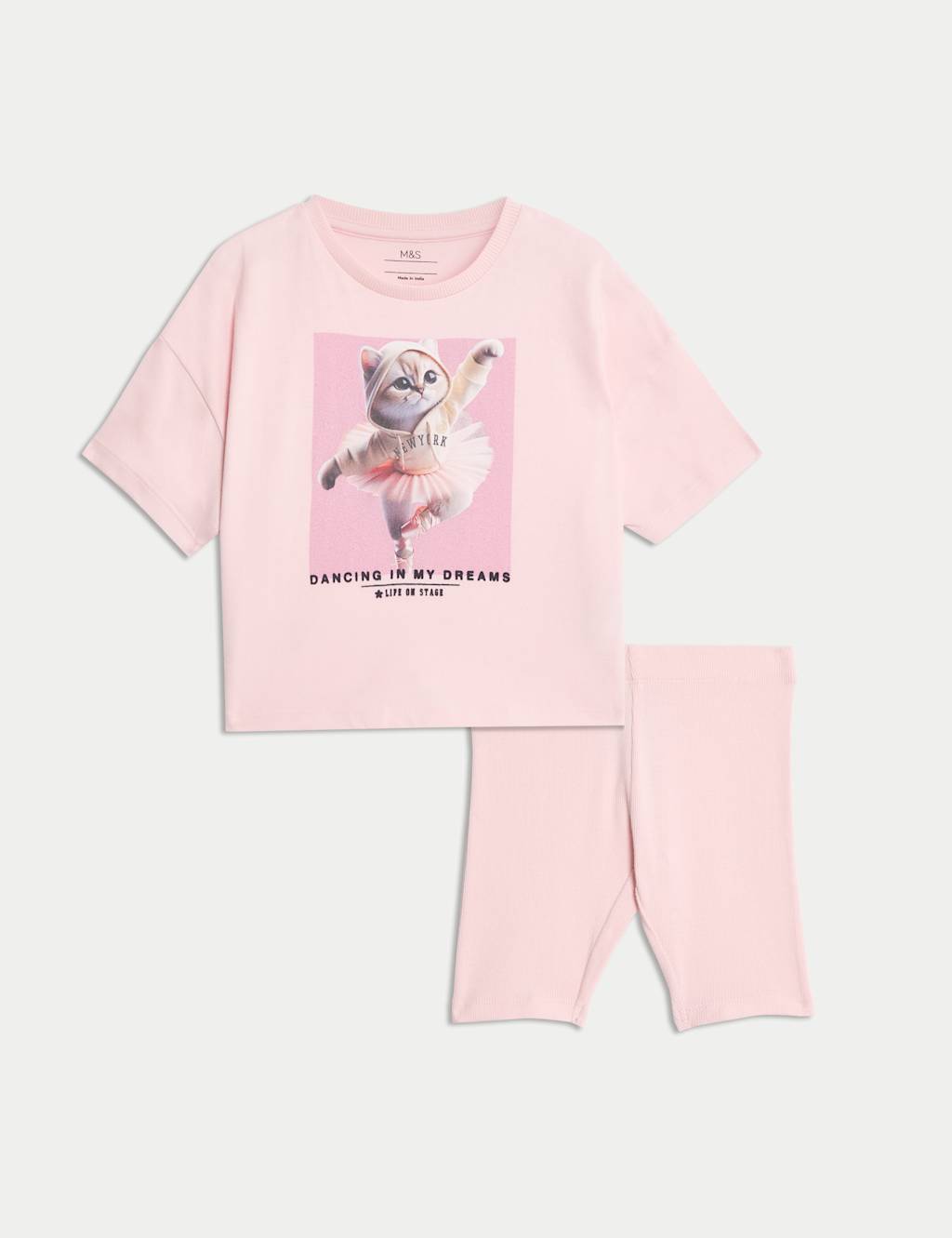 Cotton Rich Ballet Cat Pyjamas (1-8 Yrs)