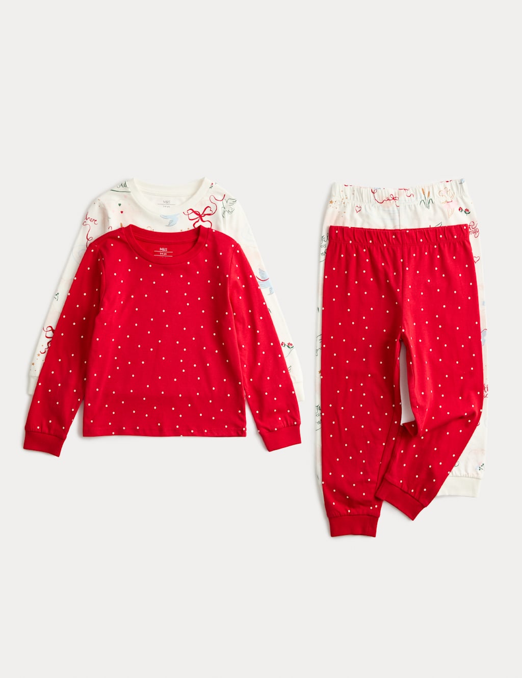 M&S 2 Pack Pure Cotton Fairytale Pyjama Set (1-8 Yrs) Multi