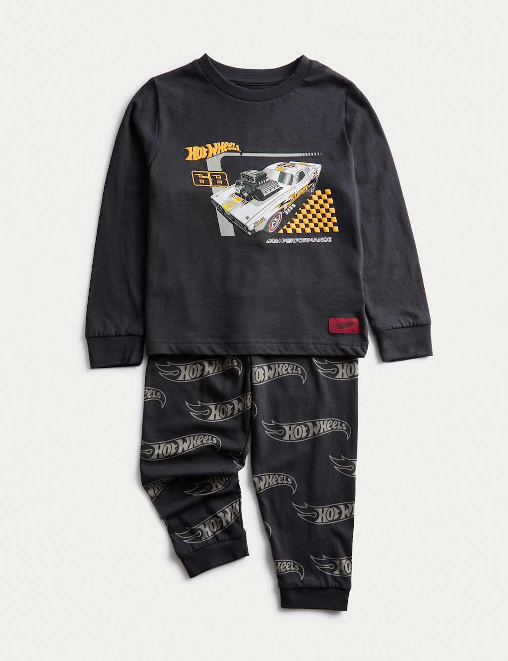 M&S Pure Cotton Hot Wheels Pyjamas (1-8 Yrs) Charcoal