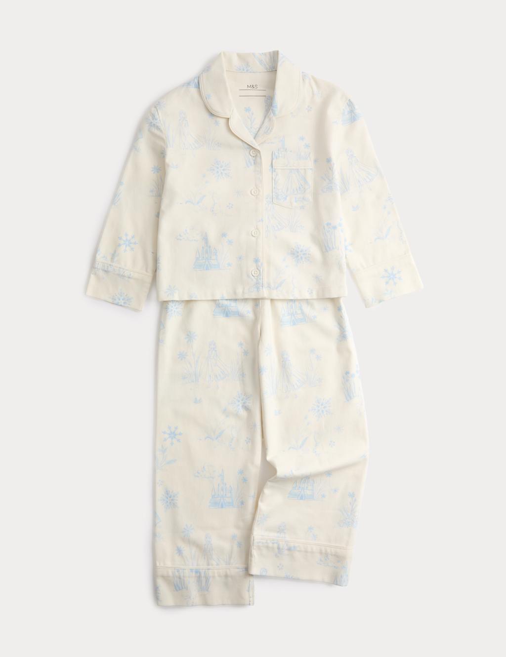 M&S Girls Pure Cotton Disney Frozen Revere Pyjamas (2-8 Yrs) - 2-3 Years - White