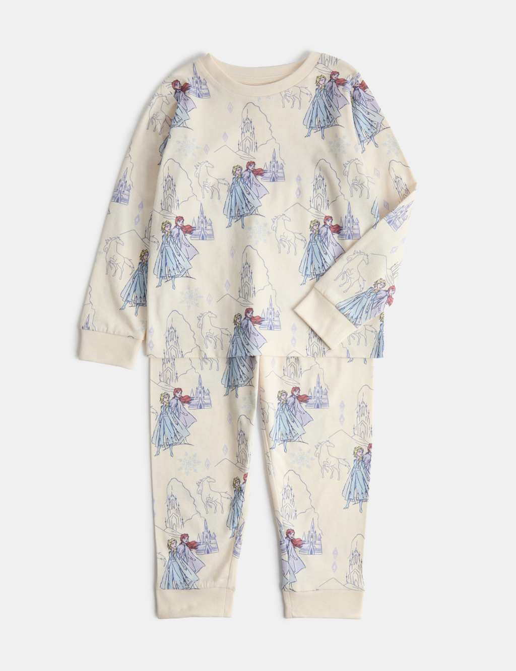 M&S Girls Disney Frozen Pyjamas (1-8 Yrs) - 2-3 Years - Ecru Mix