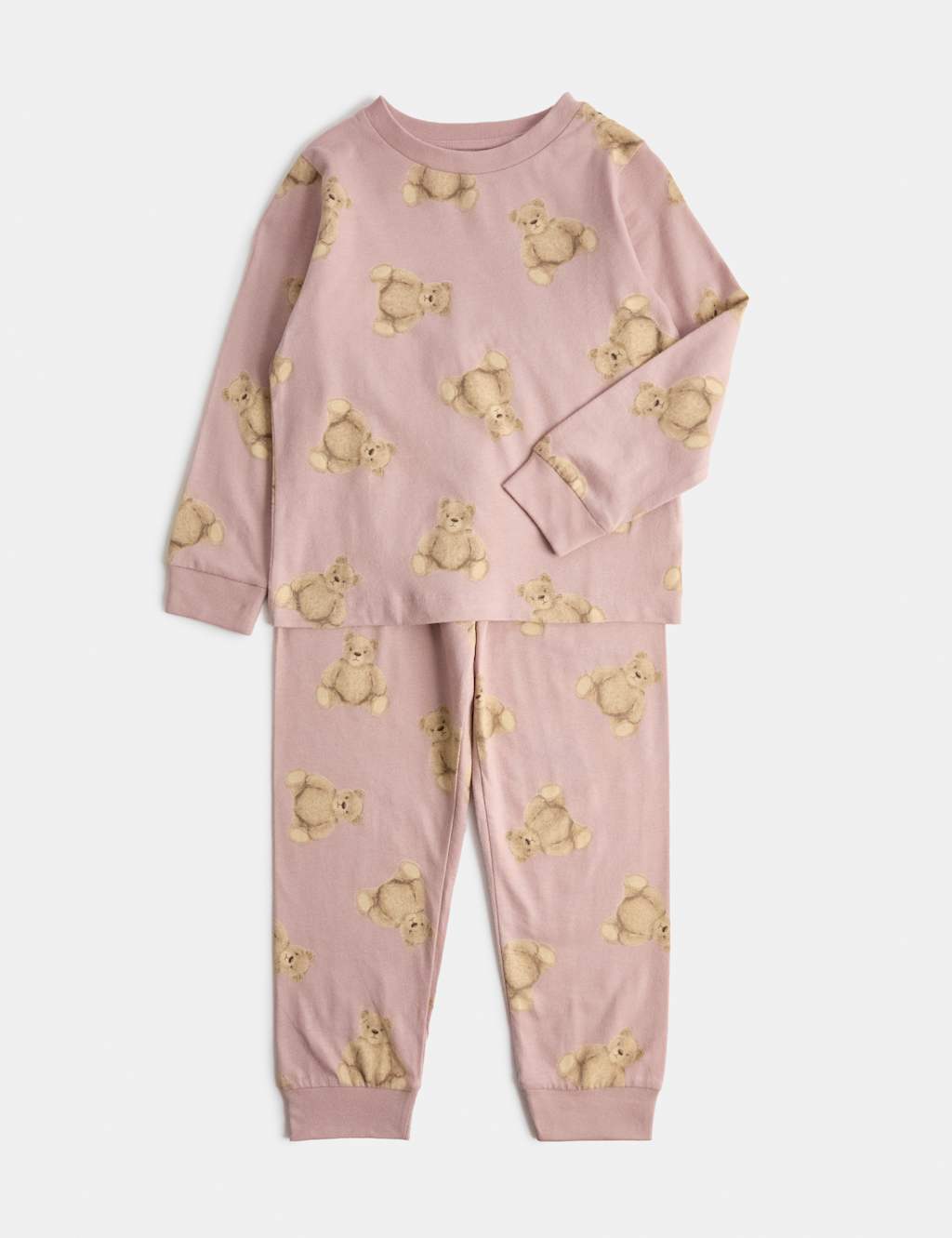 Girls Pure Cotton Spencer Bear Pyjamas (1-16 Yrs) - 6-7 Years - Ecru Mix - Available at M&S
