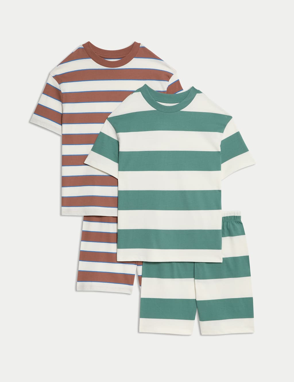 2pk Pure Cotton Striped Pyjama Sets (6-16 Yrs)
