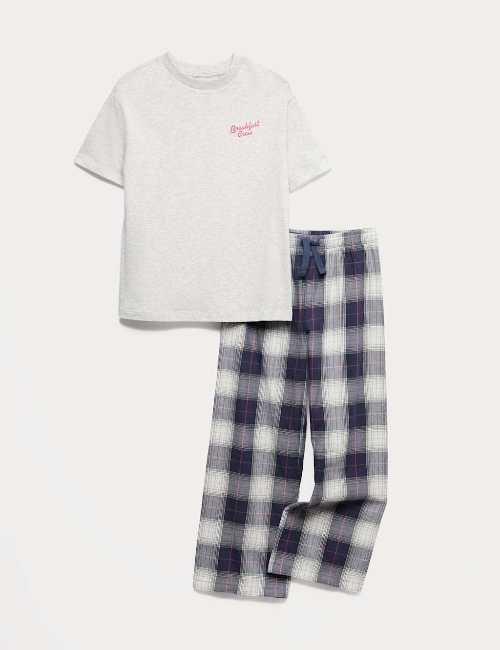 M&S Boys Pure Cotton Breakfast Graphic Pyjamas (3-16 Yrs) - 4-5 Years - Grey Mix