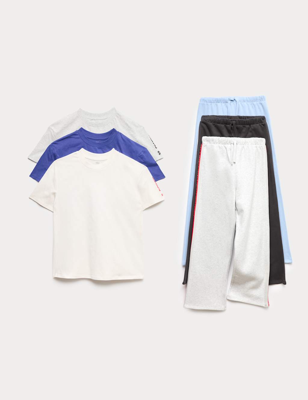 M&S Boys 3 Pack Cotton Rich Pyjama Sets (6-16 Yrs) - 14-15 Years - Grey