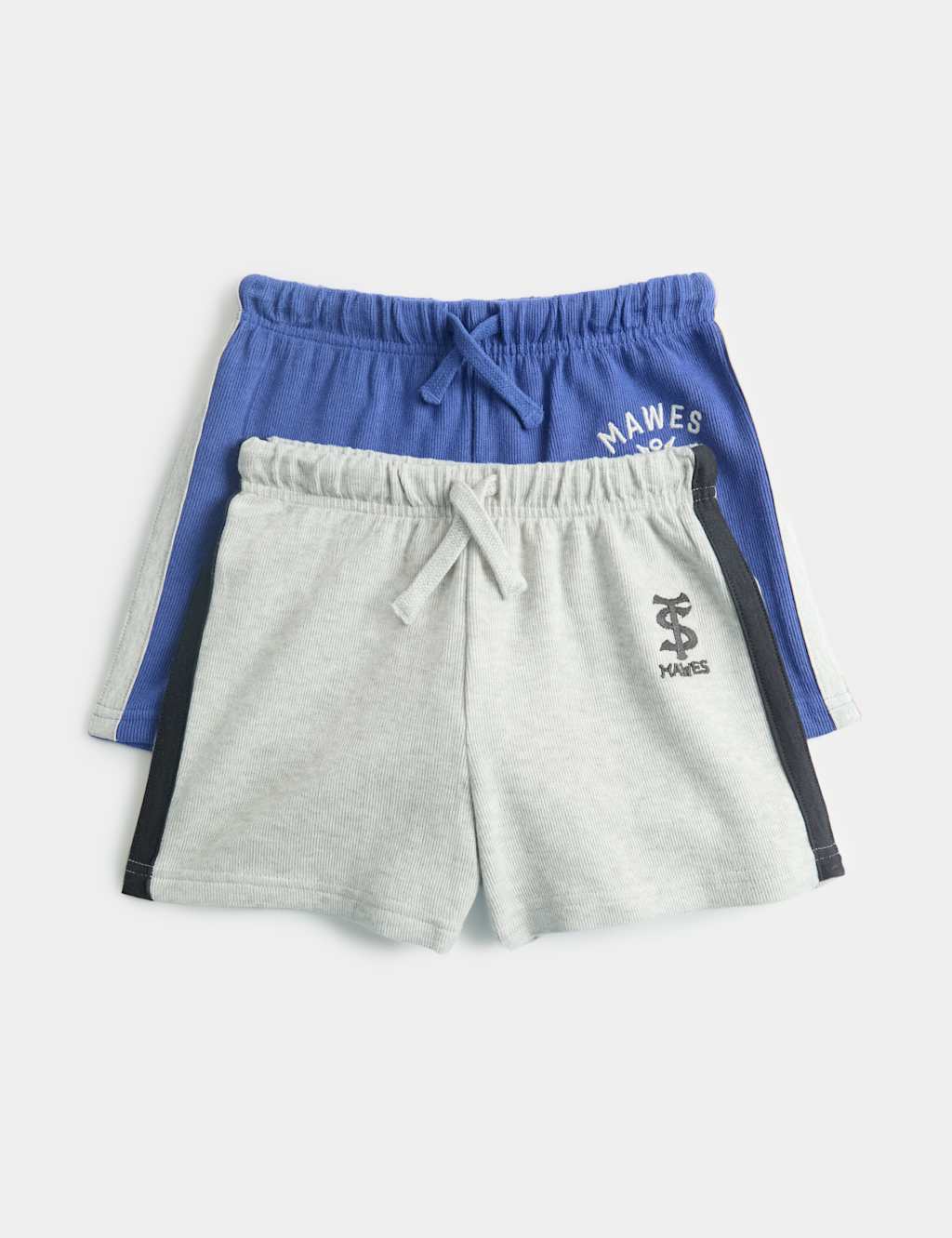 M&S Boys 2 Pack Cotton Rich Pyjama Shorts (1-16 Yrs) - 9-10 Years - Blue