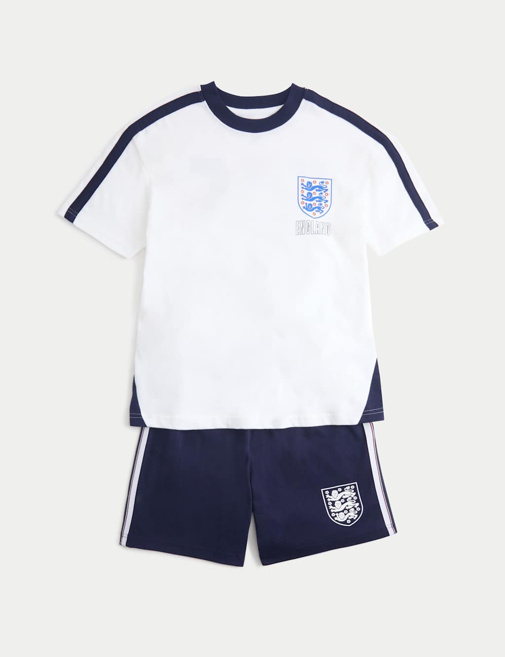 M&S Boys Pure Cotton FA England Pyjamas (6-16 Yrs) - 6-7 Years - White