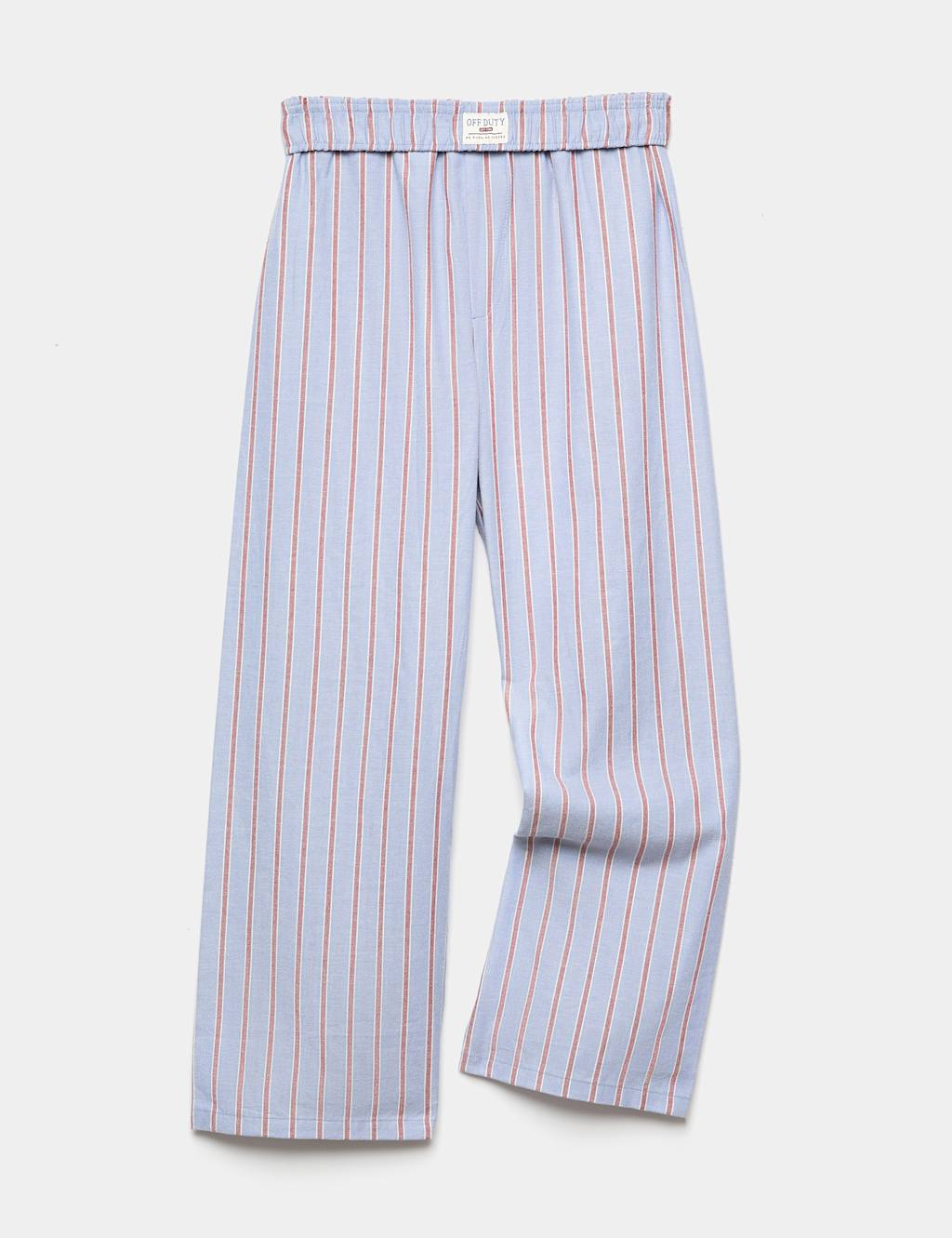 M&S Boys Pure Cotton Striped Woven Pyjama Bottoms (6-16 Yrs) - 6-7 Years - Red