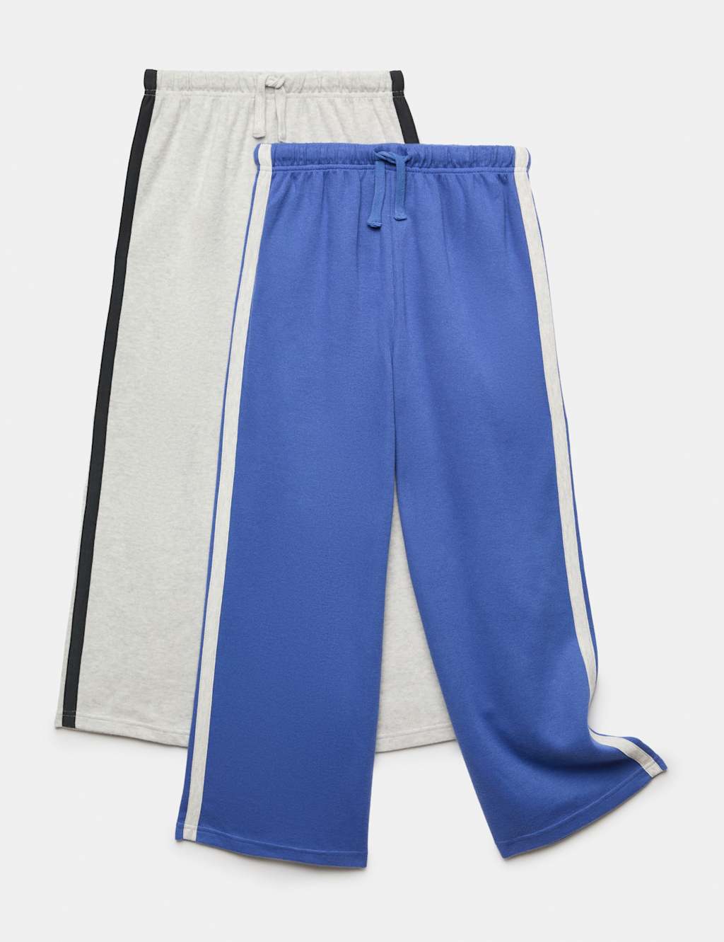 M&S Boys 2 Pack Cotton Rich Pyjama Bottoms (6-16 Yrs) - 9-10 Years - Blue Mix