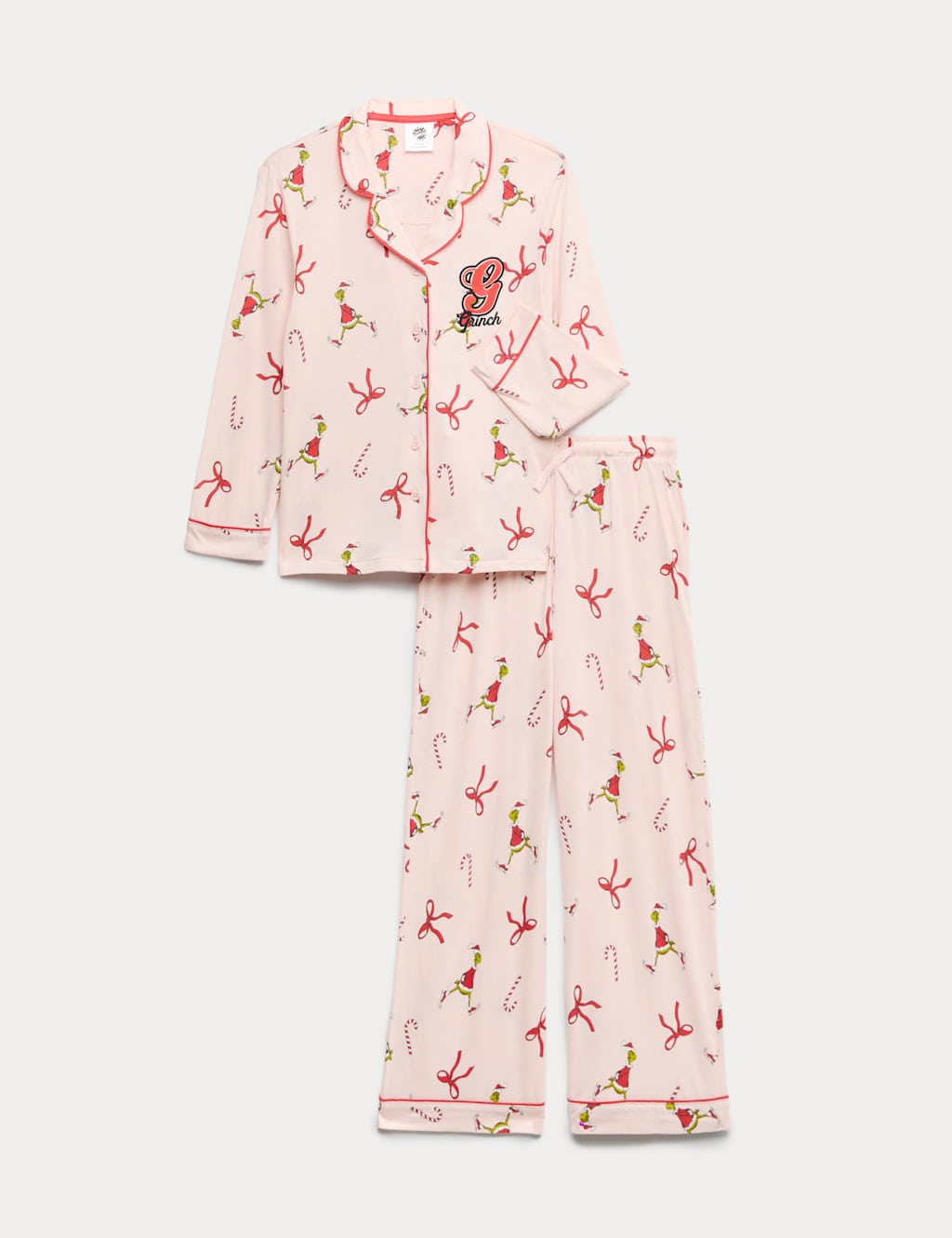 M&S The Grinch Christmas Pyjamas (6-16 Yrs) Pink Mix