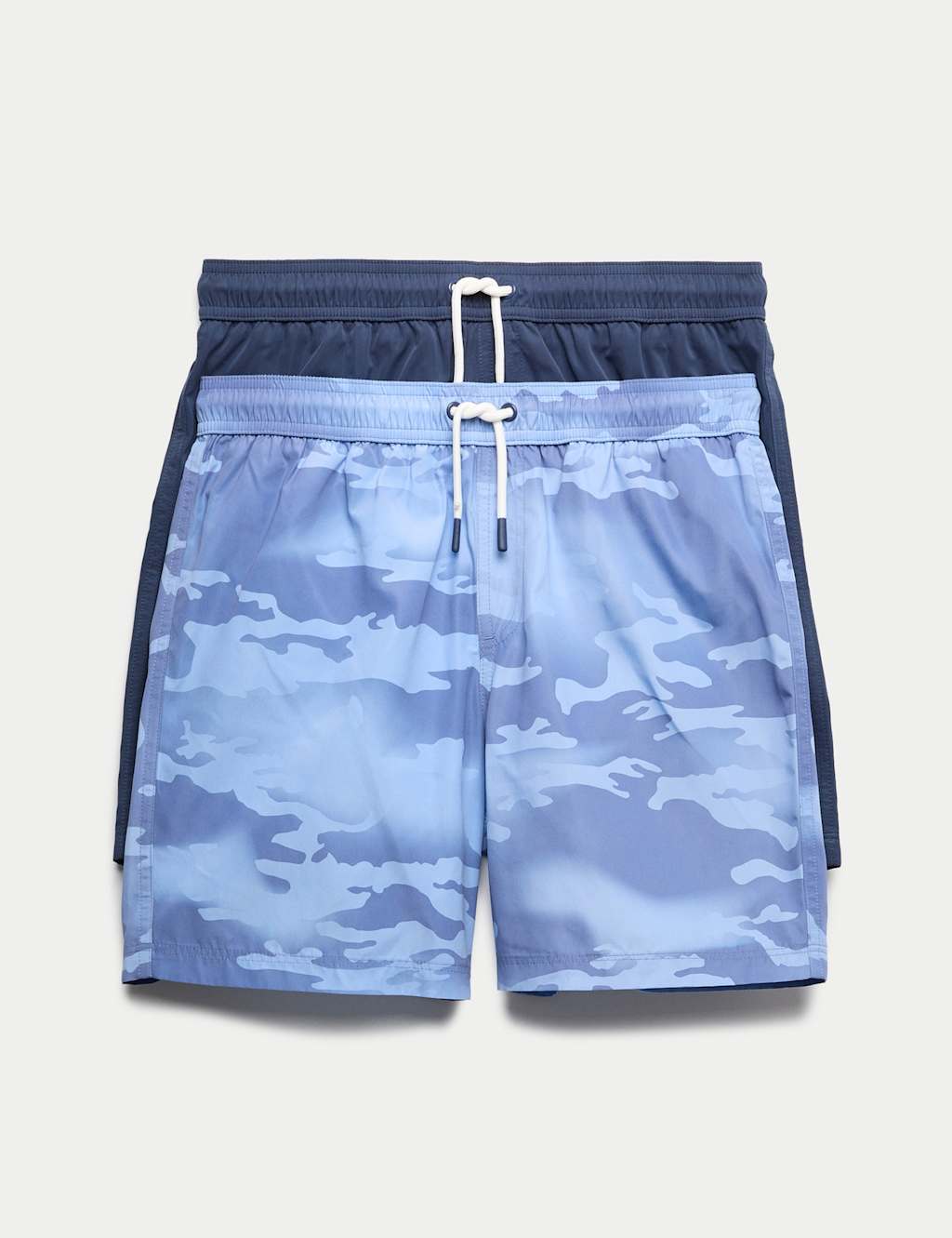 M&S Boys 2 Pack Swim Shorts (6-16 Yrs) - 7-8 Years - Blue