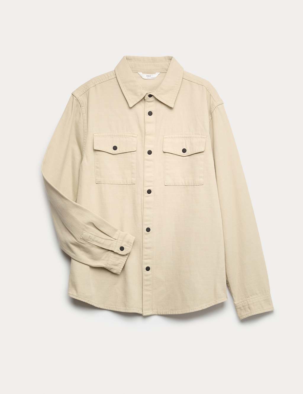 M&S Pure Cotton Shirt (2-16 Yrs) Oatmeal