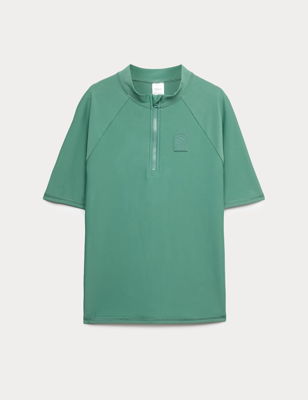 M&S Boys Round Neck Rash Vest (6-16 Yrs) - 9-10 Years - Green