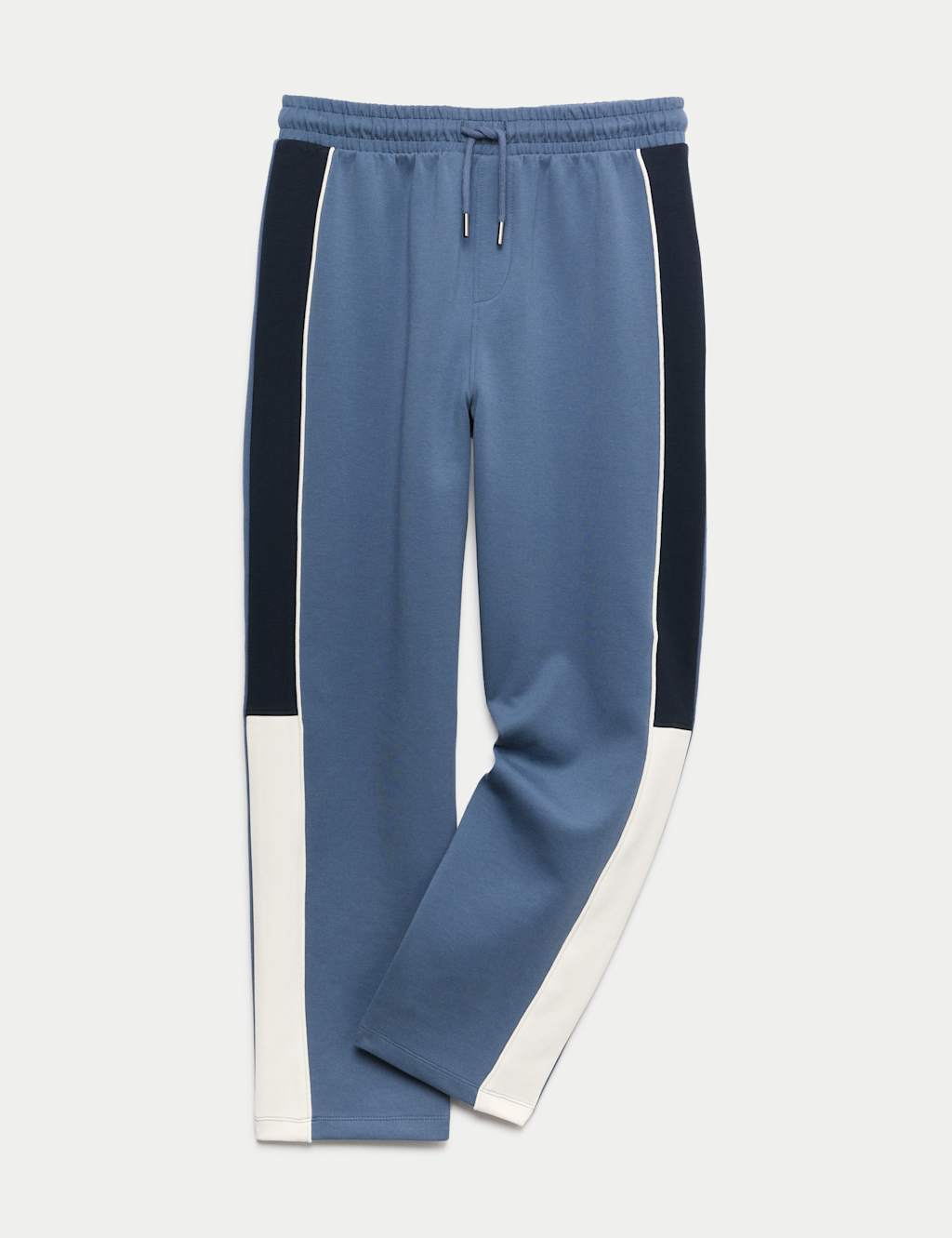 M&S Boys Cotton Rich Side Stripe Joggers (2-16 Yrs) - 5-6 Years - Air Force Blue