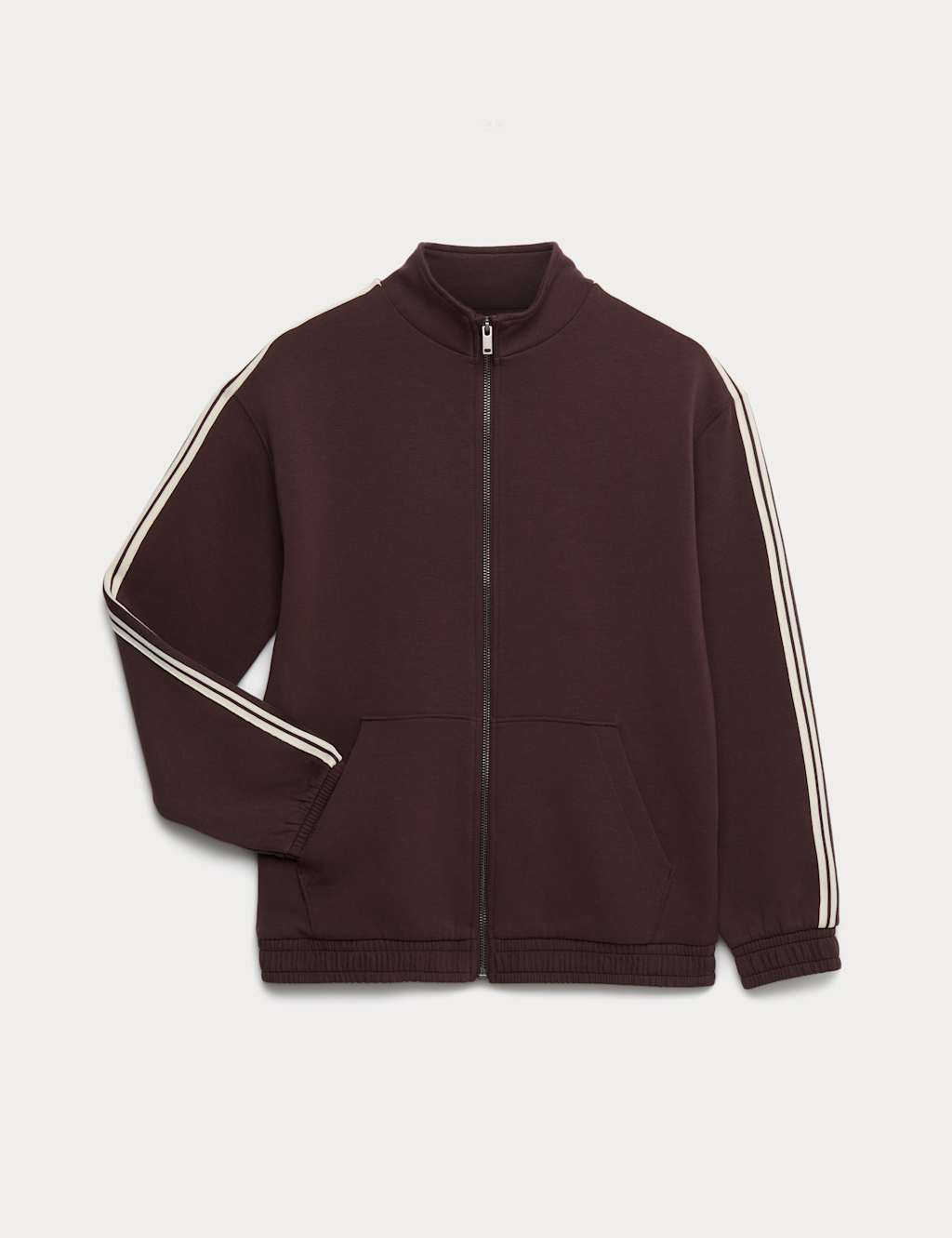 M&S Boys Cotton Rich Zip Through Sweatshirt (6-16 Yrs) - 12-13 Years - Brown