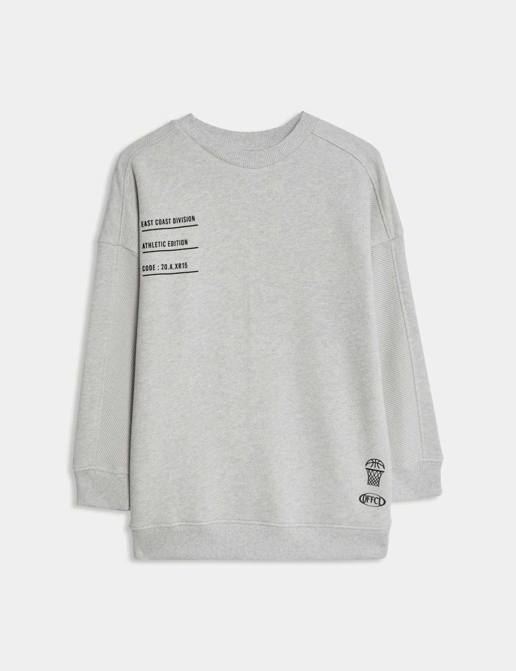 M&S Collection Boys Pure Cotton Graphic Sweatshirt (6-16 Yrs) - 11-12 - Grey Marl, Grey Marl