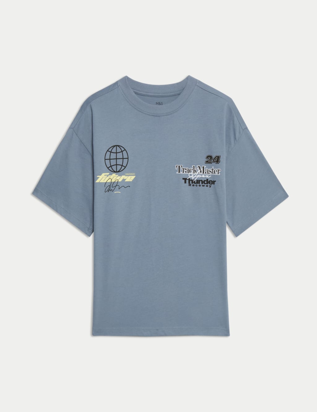 Pure Cotton Motor Sports Graphic T-Shirt (6-16 Yrs)