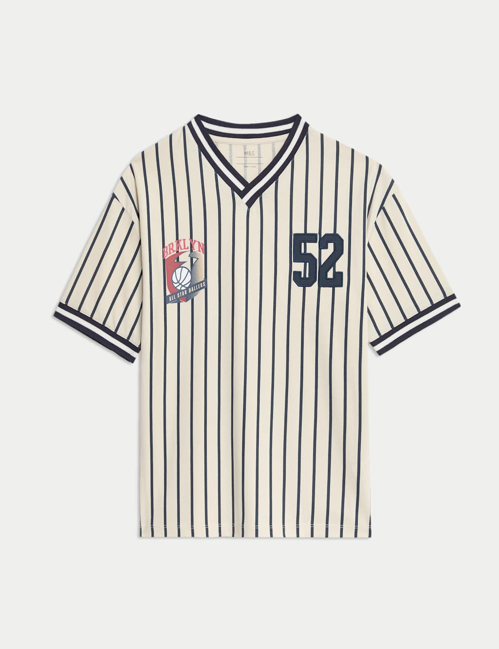 Pure Cotton Striped Baseball T-Shirt (6-16 Yrs)