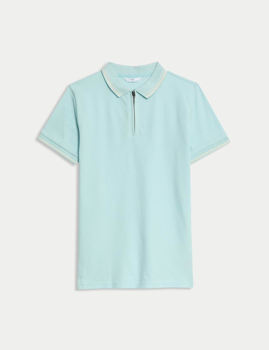 Pure Cotton Half Zip Polo Shirt (6-16 Yrs)