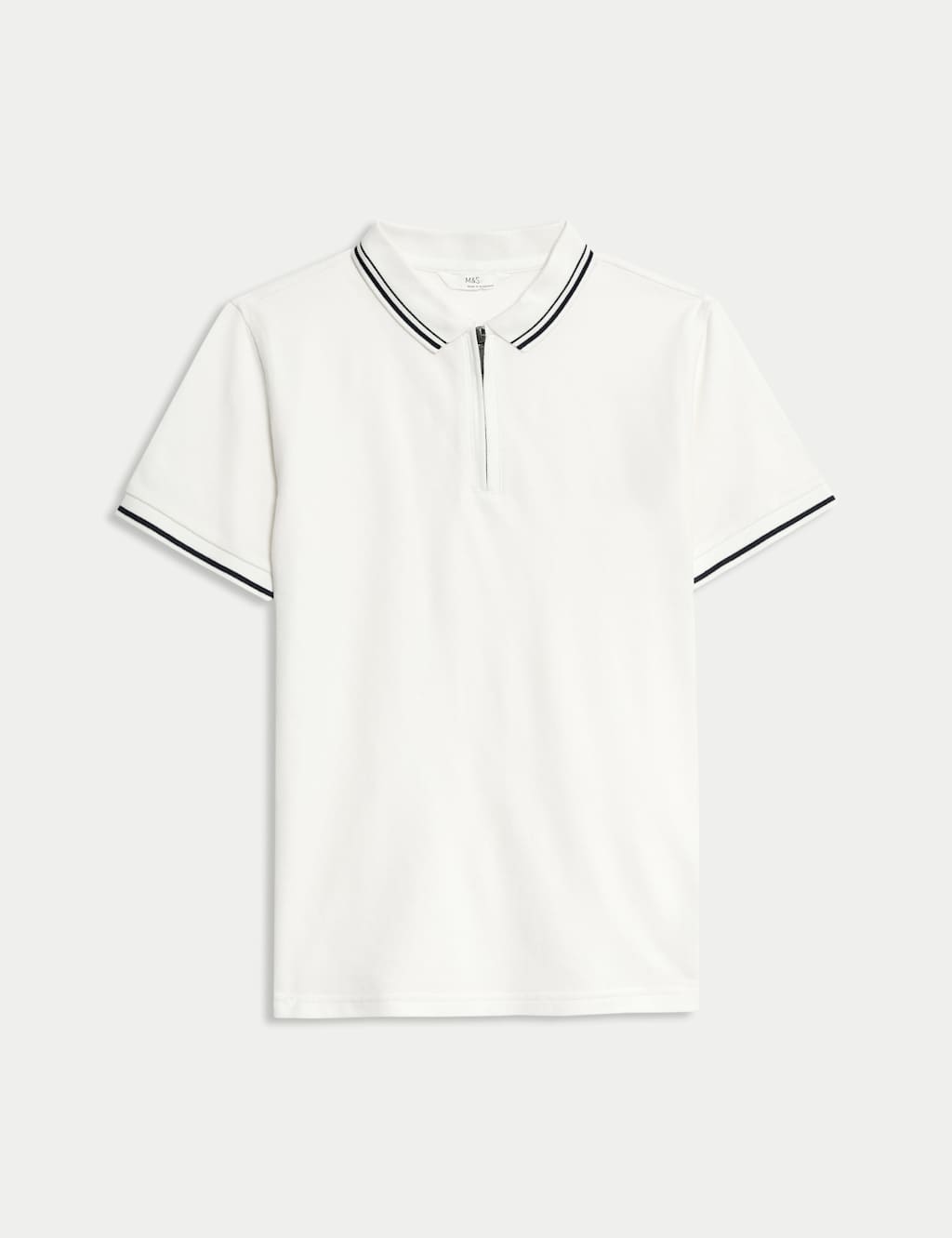 Pure Cotton Half Zip Polo Shirt (6-16 Yrs)