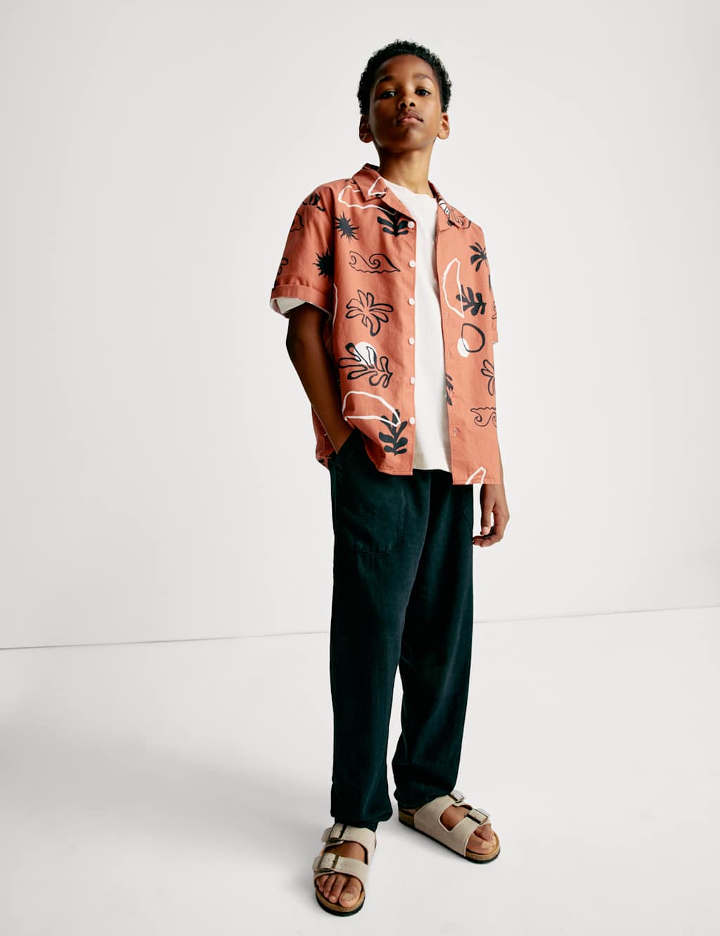 Pure Cotton Palm Print Shirt (2-16 Yrs)
