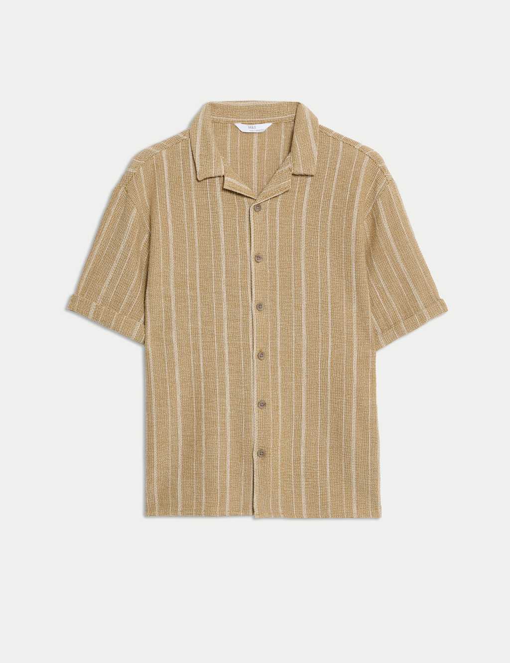 Pure Cotton Textured Striped Shirt (6-16 Yrs)