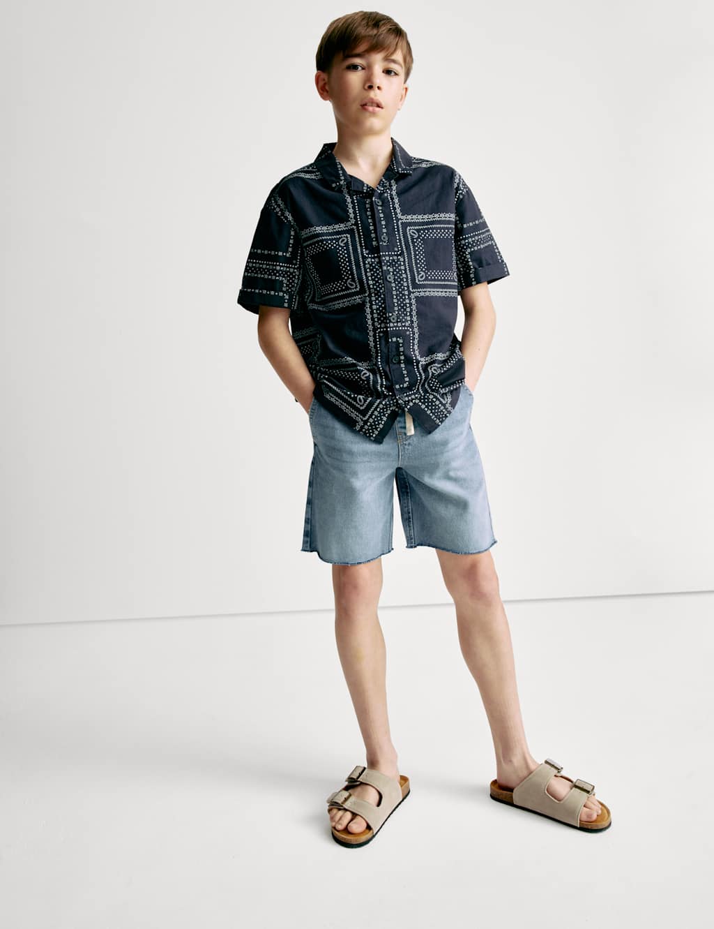 Pure Cotton Patterned Shirt (2-8 Yrs)