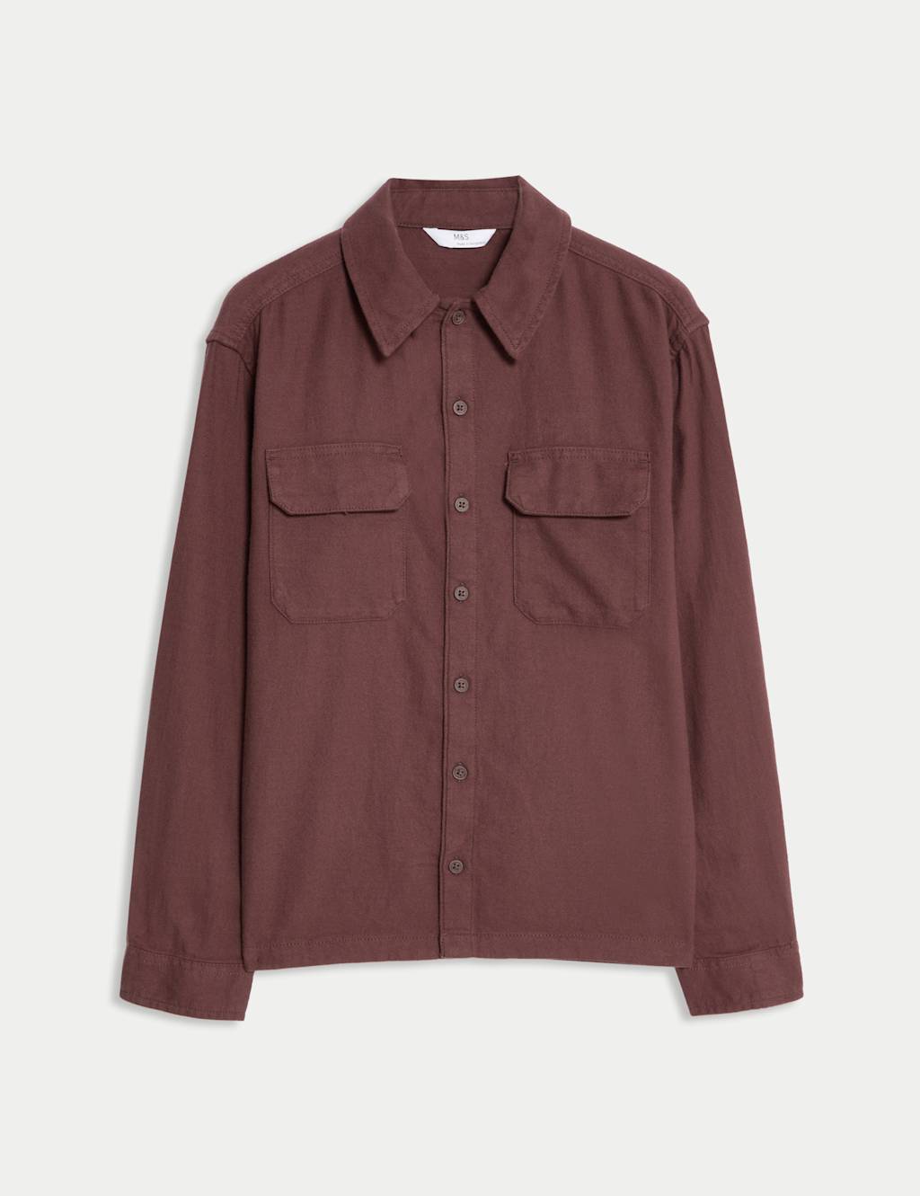 M&S Collection Boys Pure Cotton Casual Shirt (6-16 Yrs) - 13-14 - Rosewood, Rosewood,Ecru,Navy