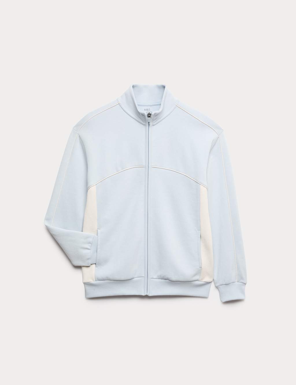 M&S Boys Cotton Rich Zip Through Sweatshirt (2-16 Yrs) - 11-12 Years - Light Blue