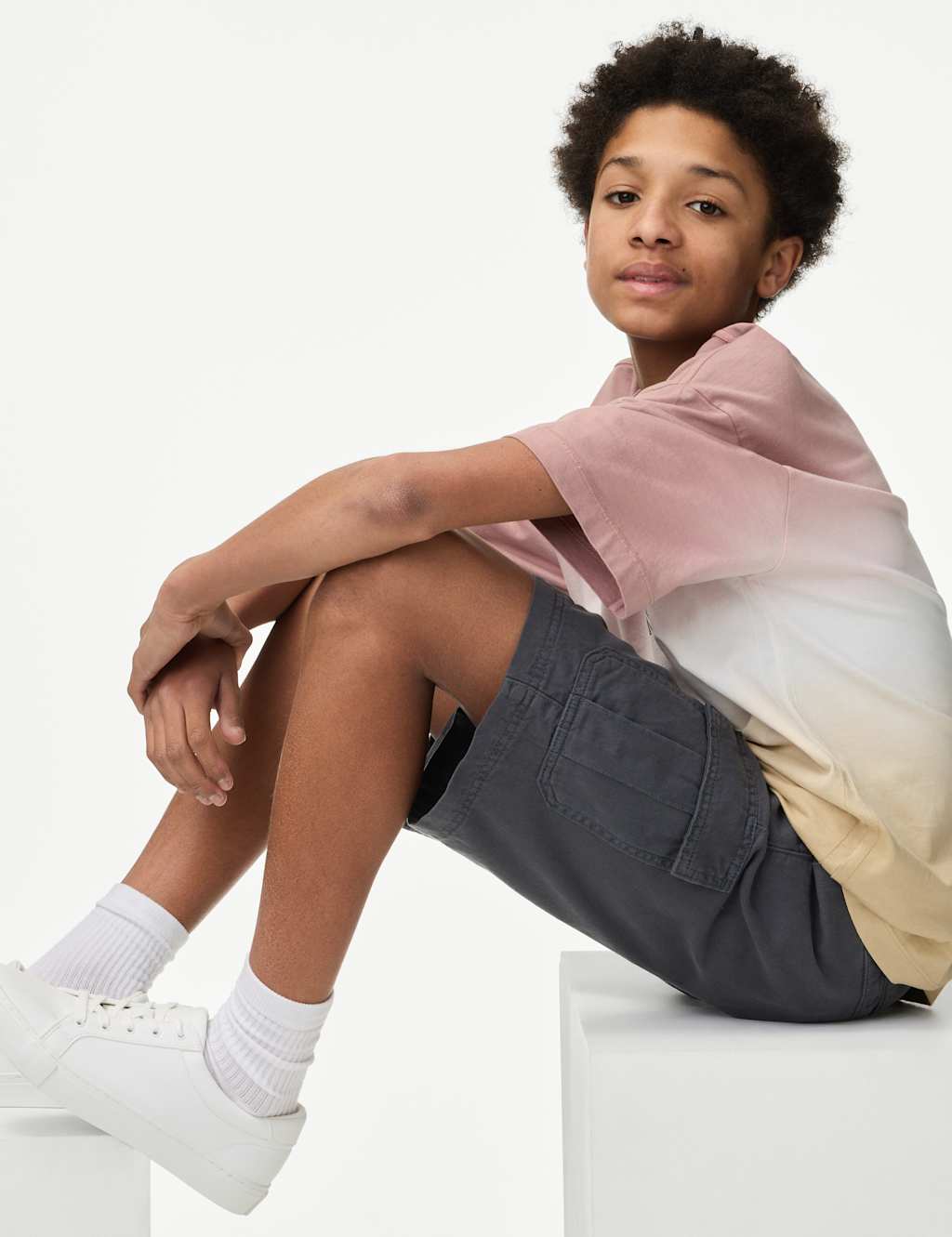 Pure Cotton Cargo Shorts (6-16 Yrs)