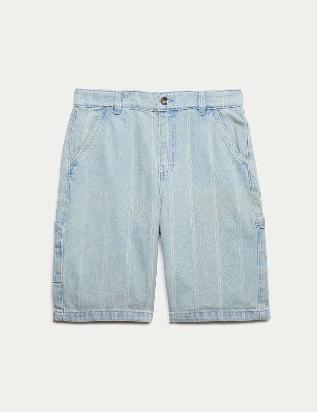M&S Boys Denim Striped Carpenter Shorts (6-16 Yrs) - 15-16 Years