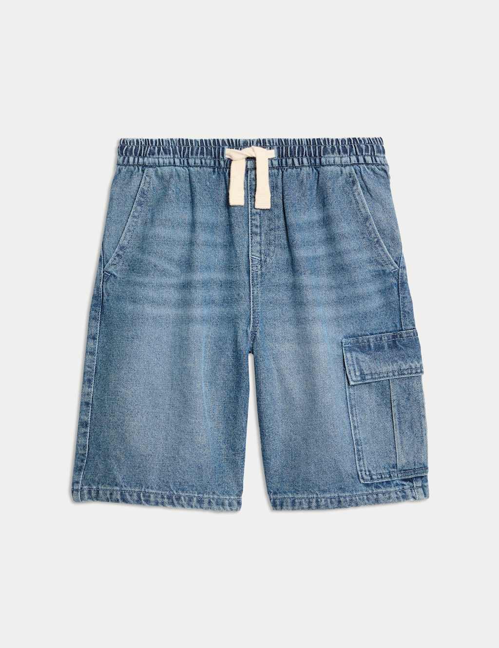 Pure Cotton Denim Elasticated Waist Shorts (6-16 Yrs)