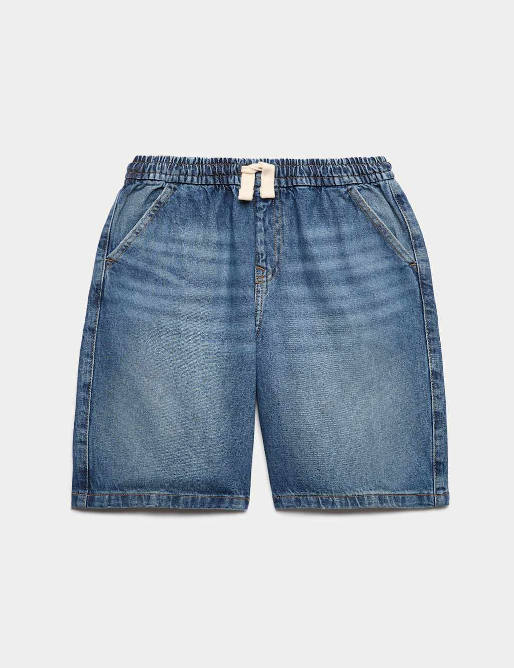 M&S Boys Cotton Rich Denim Shorts (6-16 Yrs) - 11-12 Years - Dark Denim