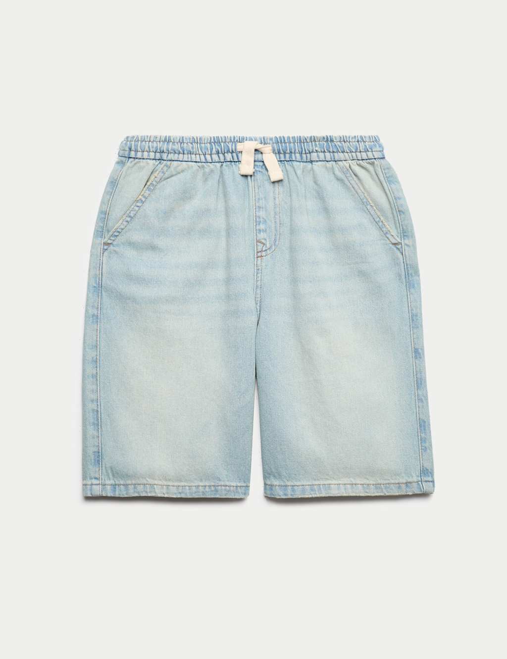 M&S Boys Cotton Rich Denim Shorts (6-16 Yrs) - 13-14 Years - Light Denim
