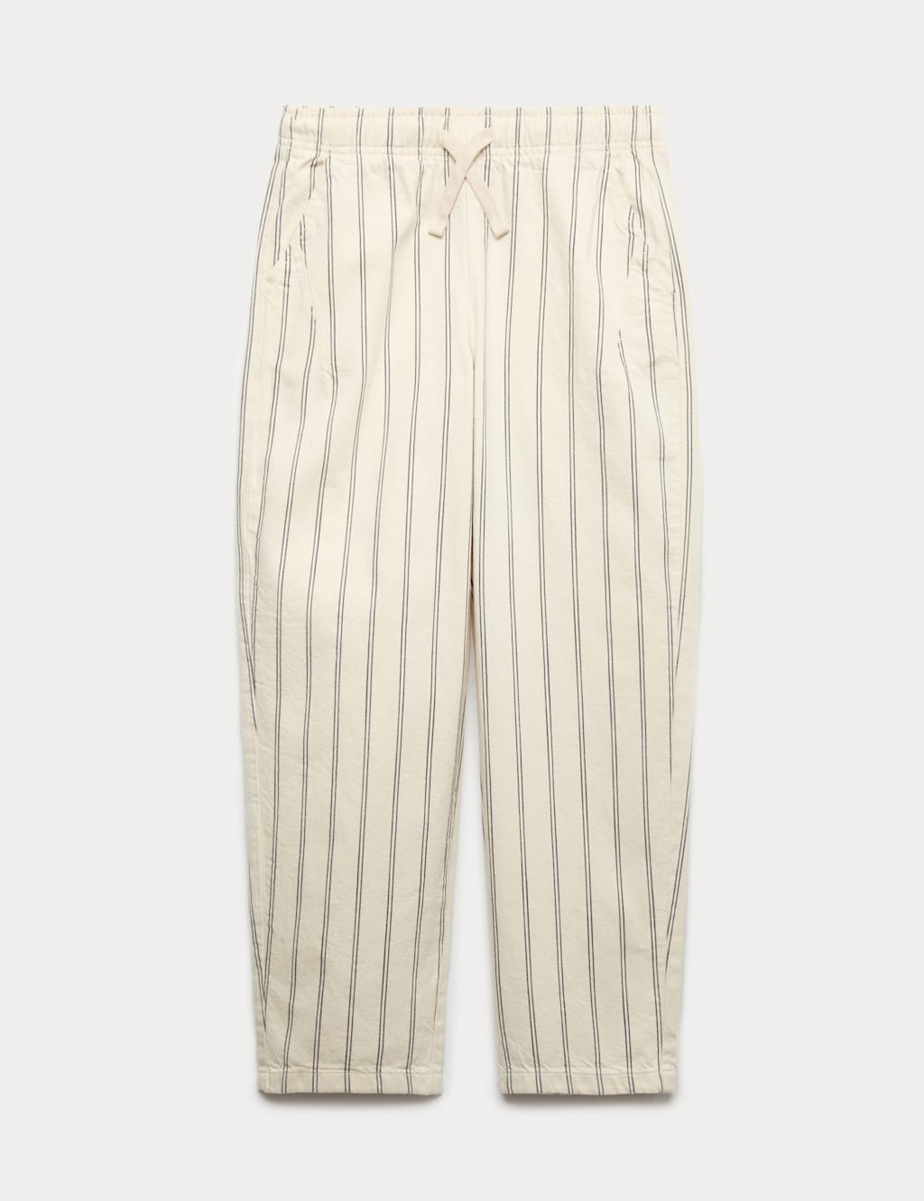 M&S Boys Cotton Rich Striped Lightweight Trousers (6-16 Yrs) - 12-13 Years - Ecru Mix