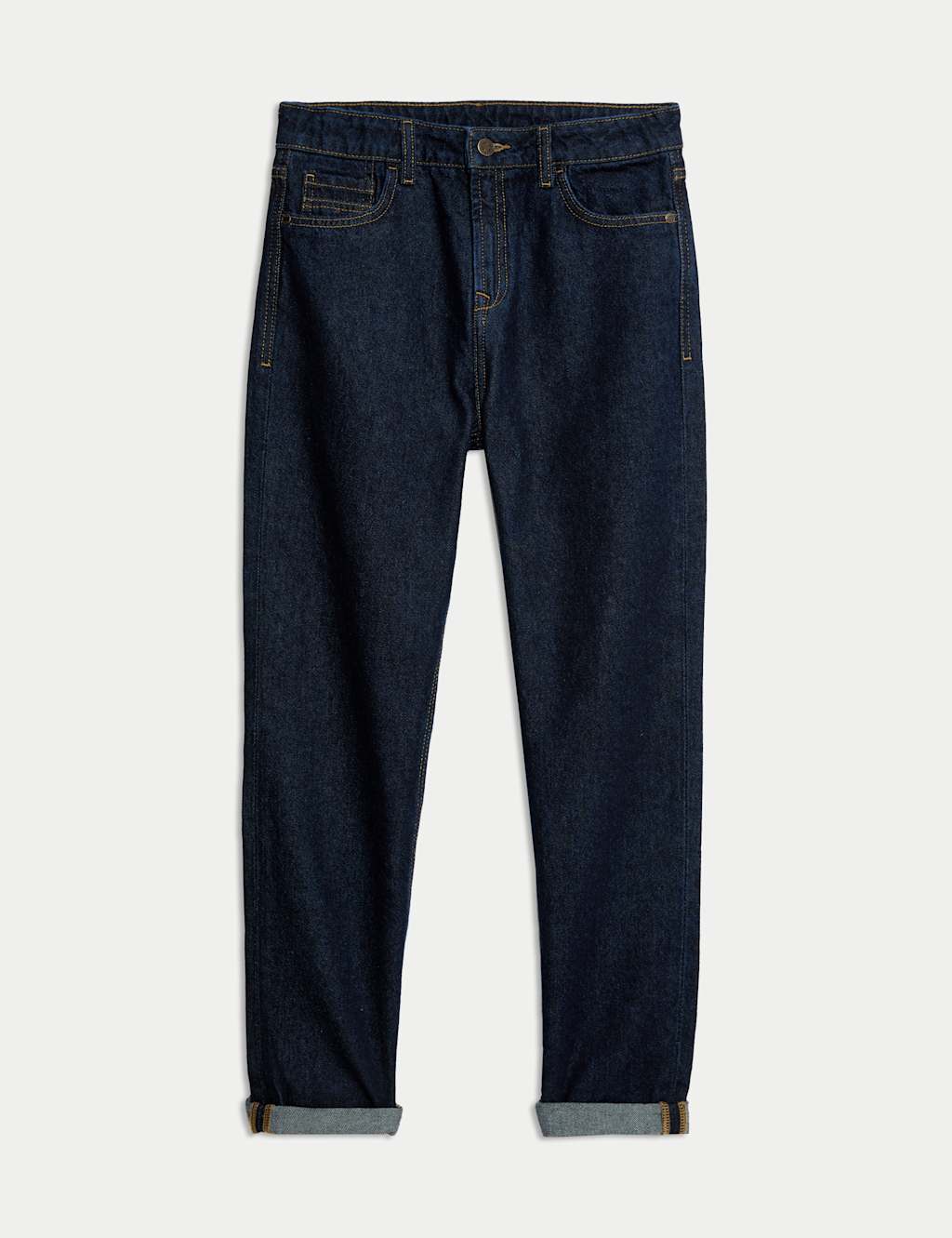 M&S Boys Pure Cotton Relaxed Fit Jeans (6-16 Yrs) - 12-13 Years - Dark Indigo