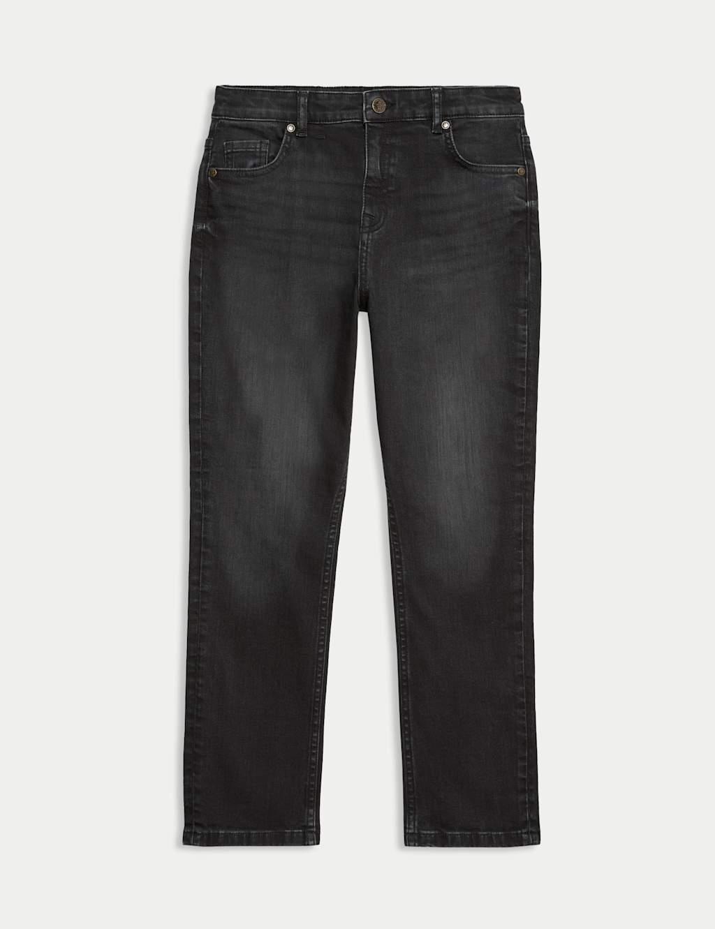 M&S Collection Boys Cotton Rich Straight Jeans (6-16 Yrs) - 13-14 - Black, Dark Indigo,Black