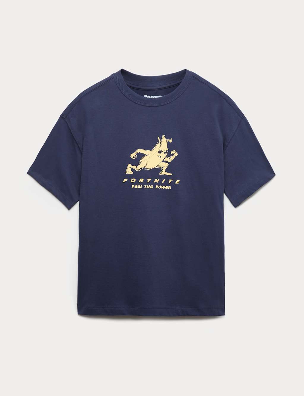 M&S Boys Pure Cotton Fortnite Graphic T-Shirt (6-16 Yrs) - 7-8 Years - Navy