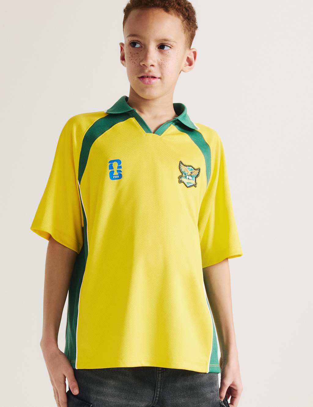M&S Boys FIFA World Cup 26 Brazil Football T-Shirt (2-16 Yrs) - 2-3 Years - Yellow