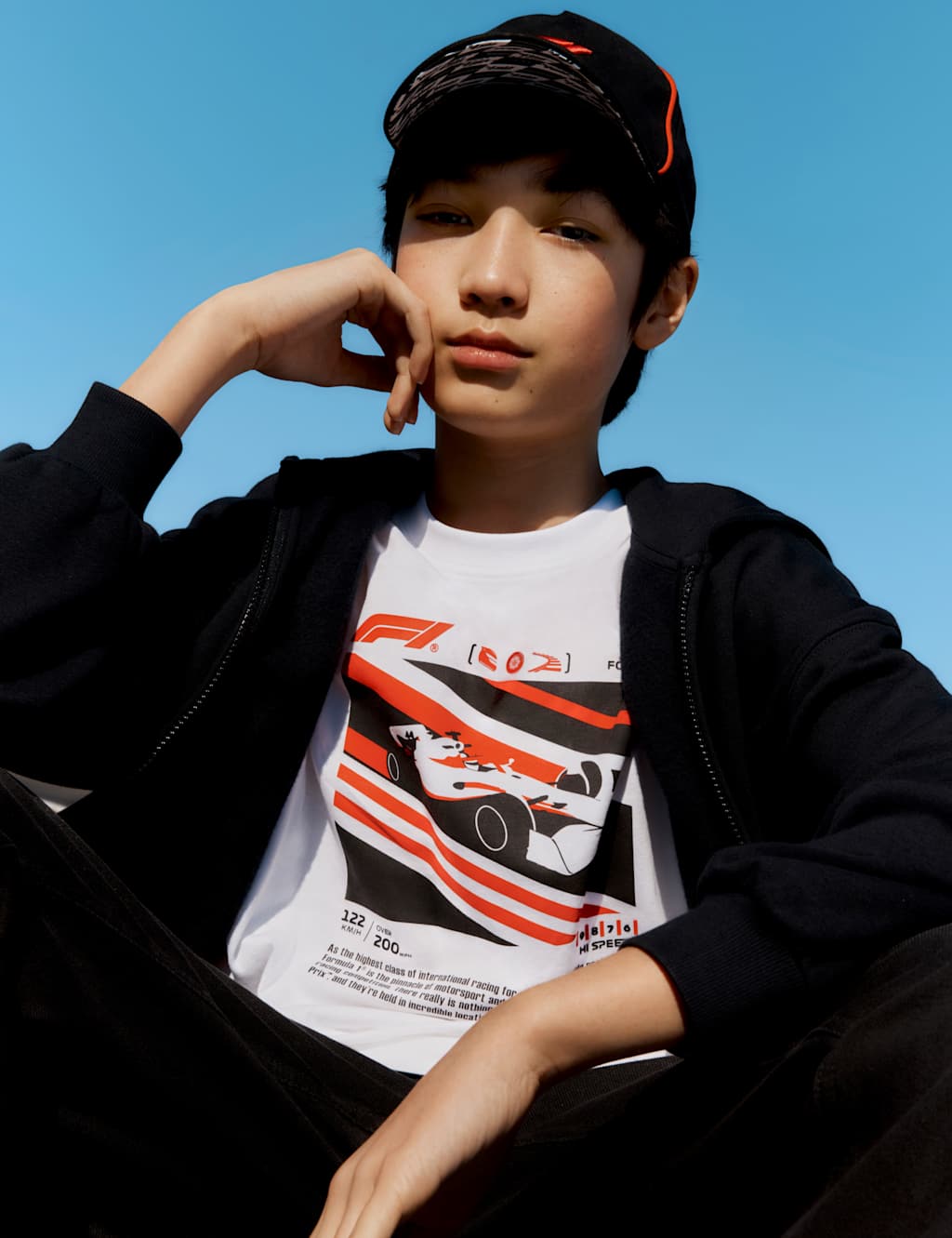 M&S Boys Formula 1 T-Shirt (6-16 Yrs) - 12-13 Years - White