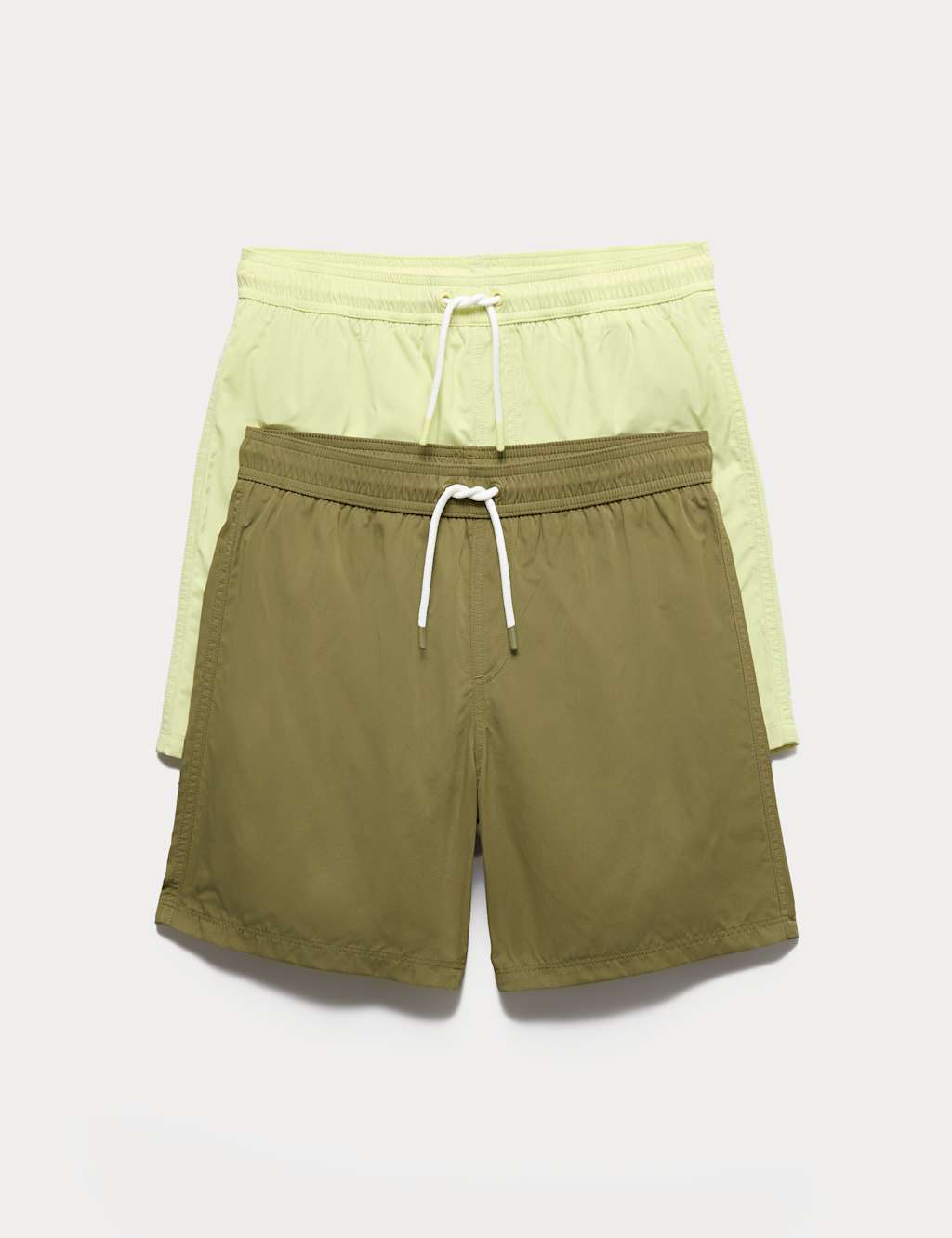 M&S Boys 2 Pack Swim Shorts (6-16 Yrs) - 10-11 Years - Lime Mix
