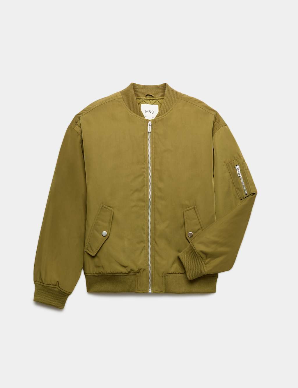 M&S Boys Bomber Jacket (6-16 Yrs) - 14-15 Years - Khaki