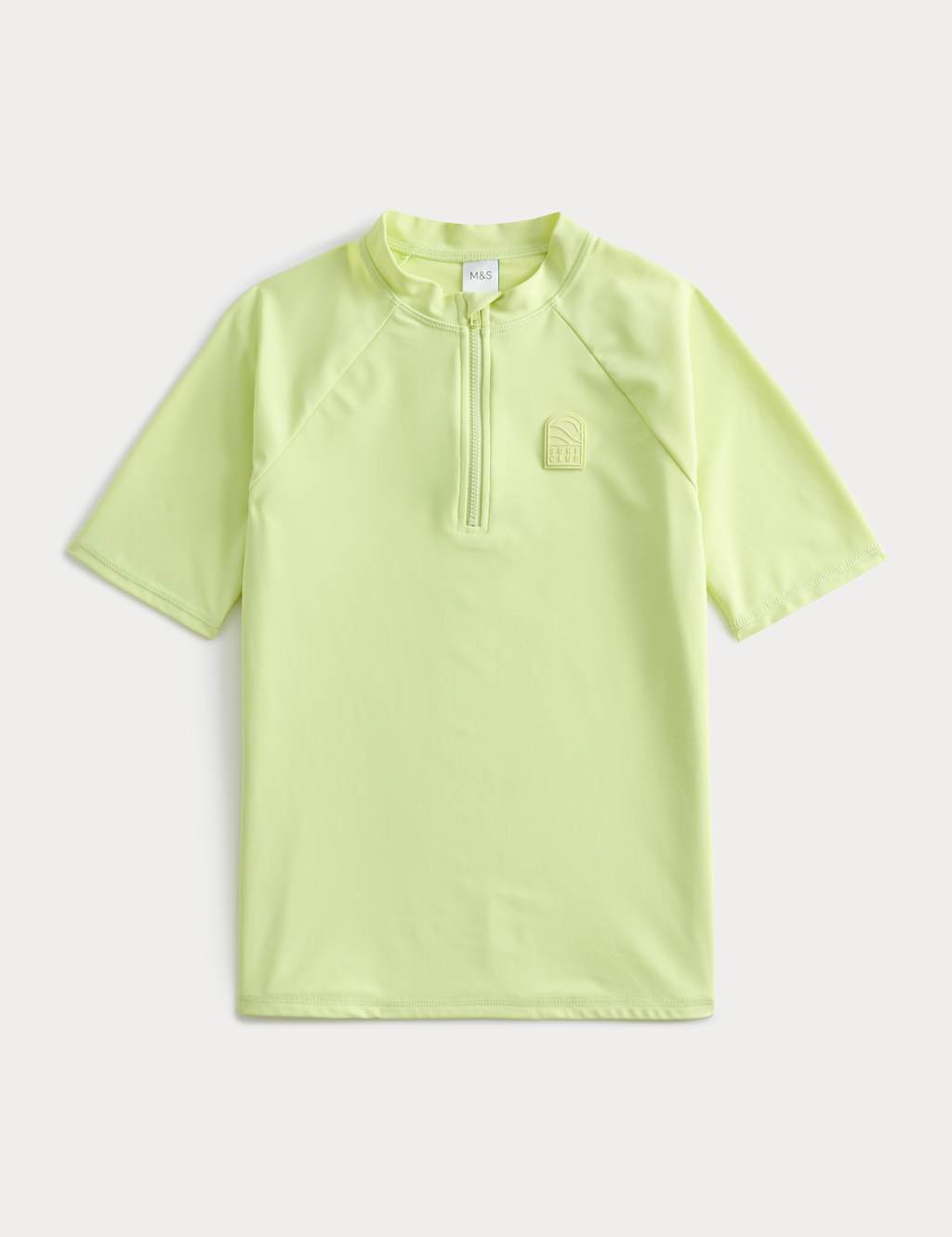 M&S Boys Plain Rash Vest (6-16 Yrs) - 8-9 Years - Lime