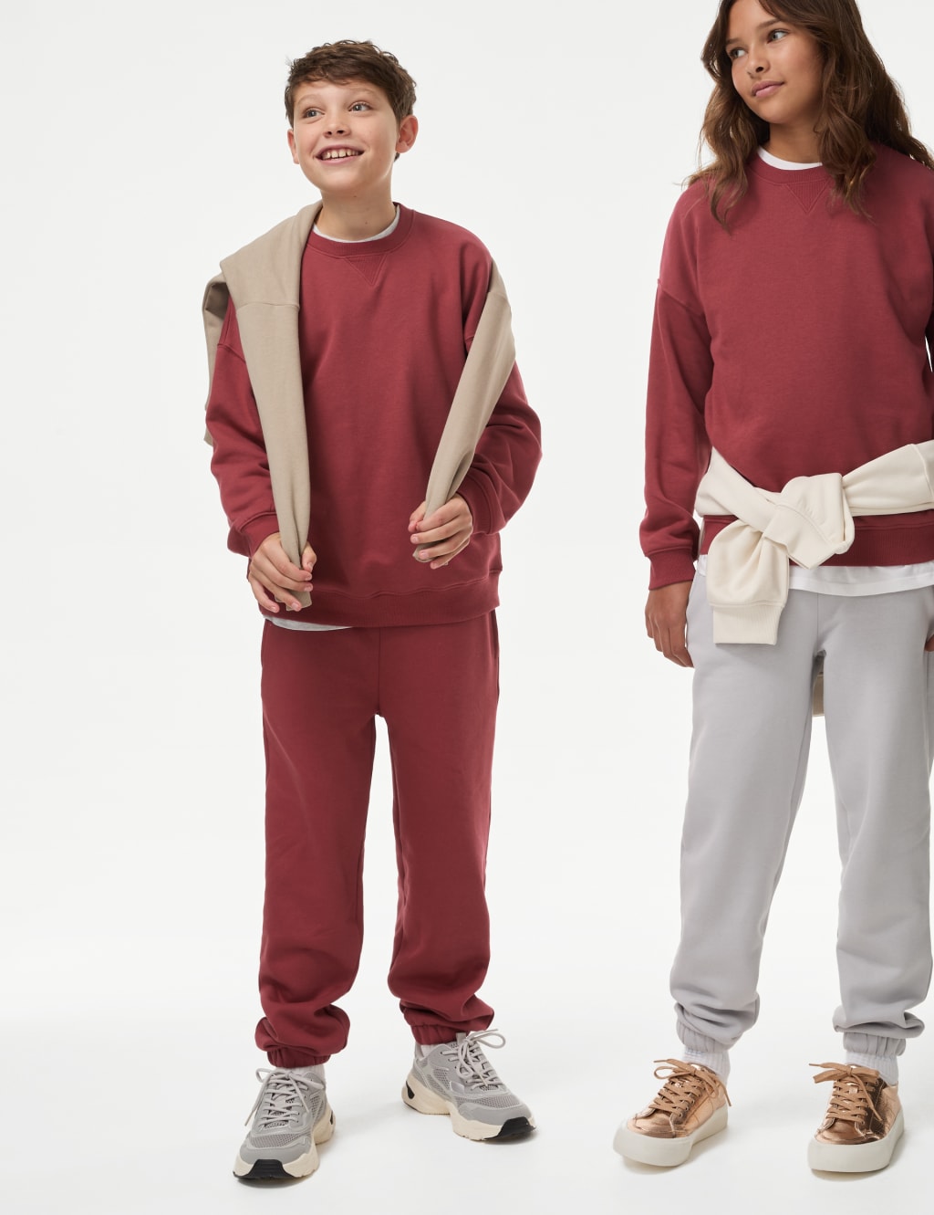 Girls red joggers store