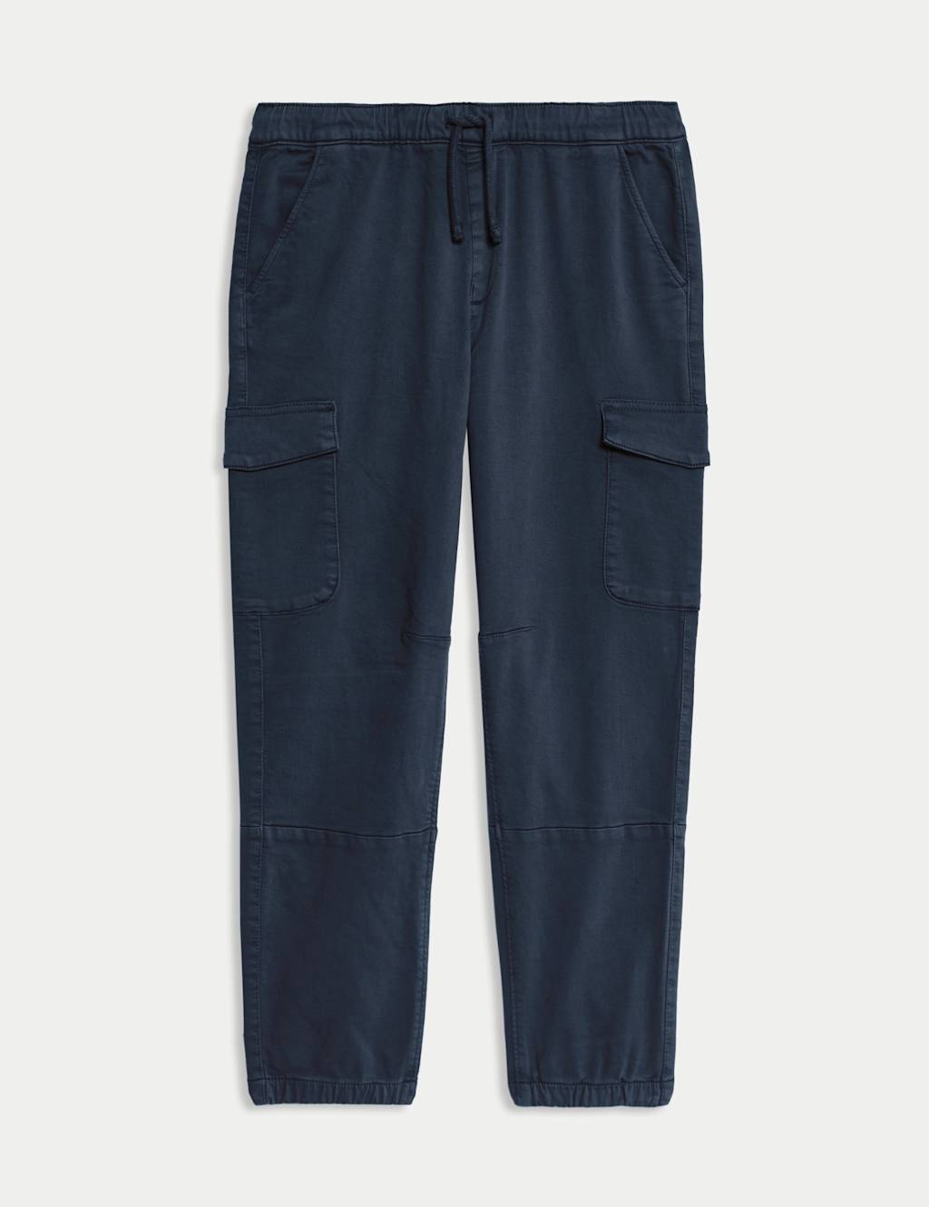 M&S Cotton Rich Cargo Trousers (6-16 Yrs) Navy