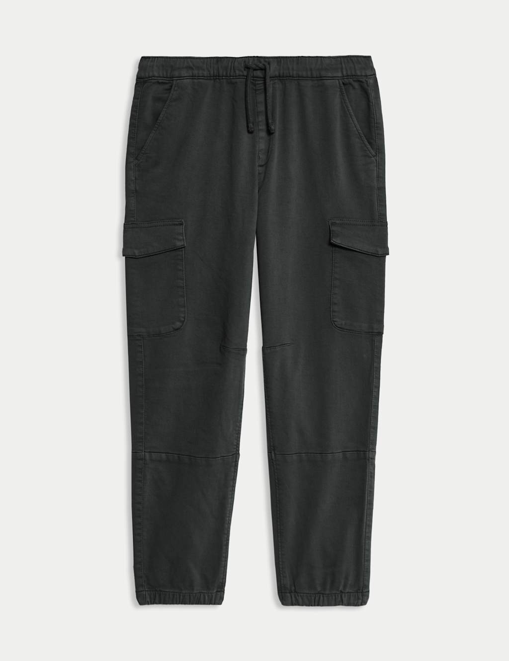M&S Cotton Rich Cargo Trousers (6-16 Yrs) Carbon